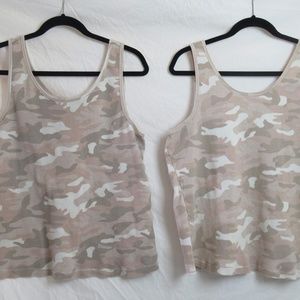 2 Cotton Tank Tops - Tan/Brown Camo (22/24)